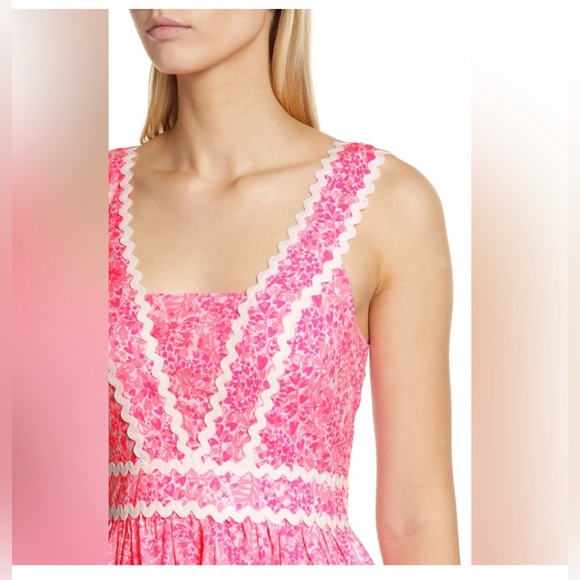 New Lilly Pulitzer Womens Pollie Cotton Dress Pink Shandy Invest A Gator Size 4 - Picture 5 of 9